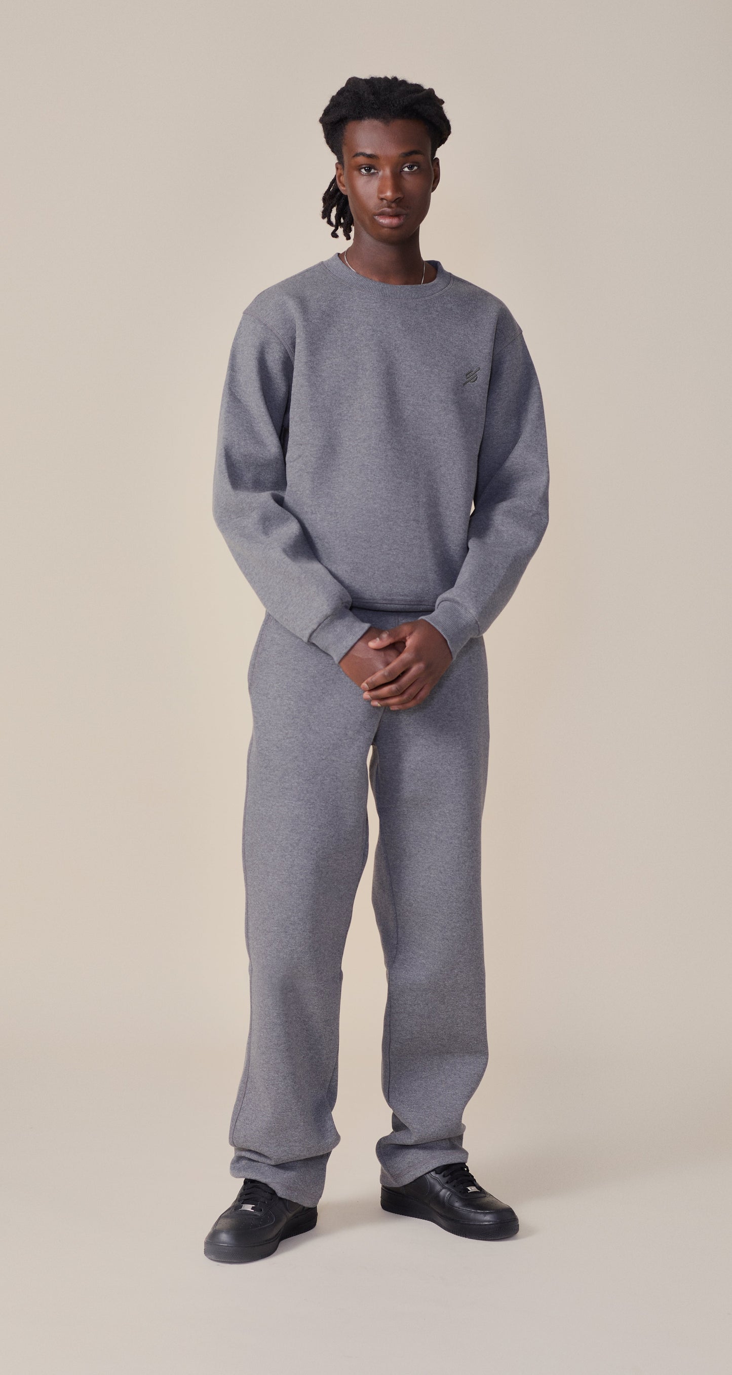 Grey Marl Mono Rib Sweater