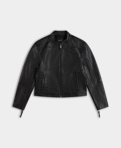 Black Structured Leather Jacket