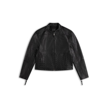 Black Structured Leather Jacket